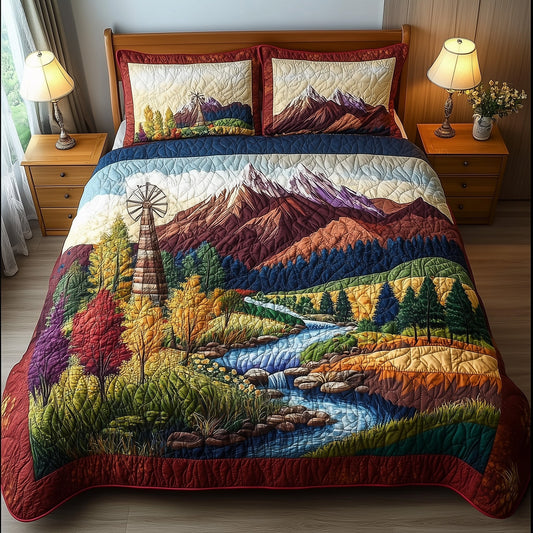 Harmony Windmill 3-Piece Quilted Bedding Set GFTONL4020