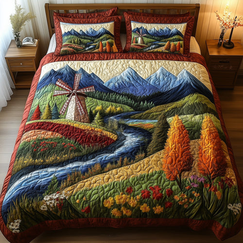 Harmony Windmill 3-Piece Quilted Bedding Set GFTONL4021