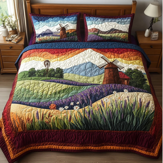Harmony Windmill 3-Piece Quilted Bedding Set GFTONL4024