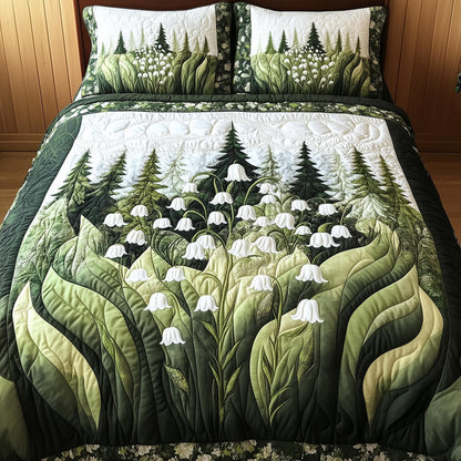 Lily Of The Valley 3-Piece Quilted Bedding Set GFTONL4058