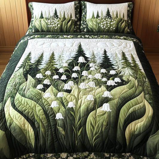 Lily Of The Valley 3-Piece Quilted Bedding Set GFTONL4058