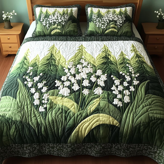 Lily Of The Valley 3-Piece Quilted Bedding Set GFTONL4060