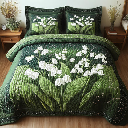 Lily Of The Valley Vibe 3-Piece Quilted Bedding Set GFTONL4064