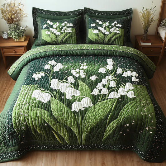 Lily Of The Valley Vibe 3-Piece Quilted Bedding Set GFTONL4064