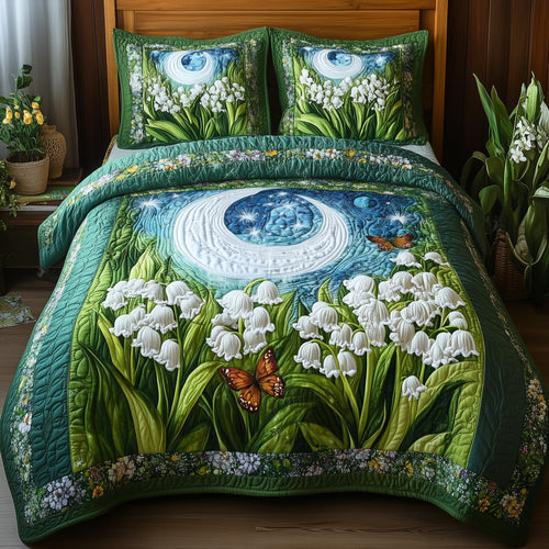 Lily Butterfly 3-Piece Quilted Bedding Set GFTONL4066