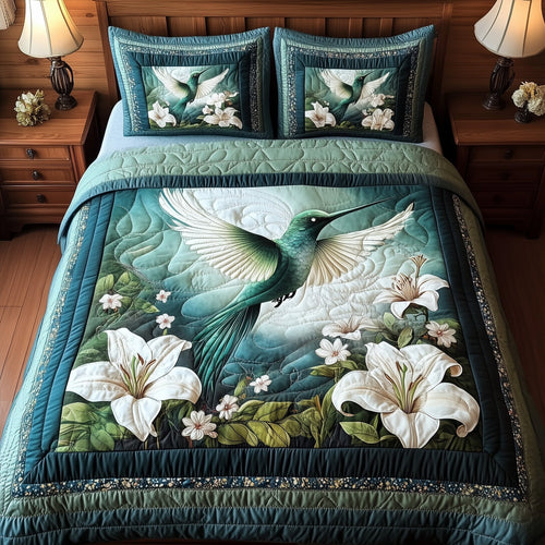 Forestlight Hummingbird 3-Piece Quilted Bedding Set GFTONL4074