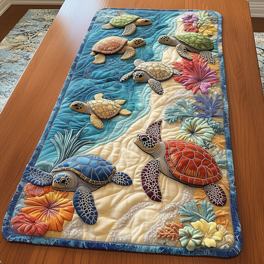 Joyful Turtles Quilted Table Runner GFTONL4088