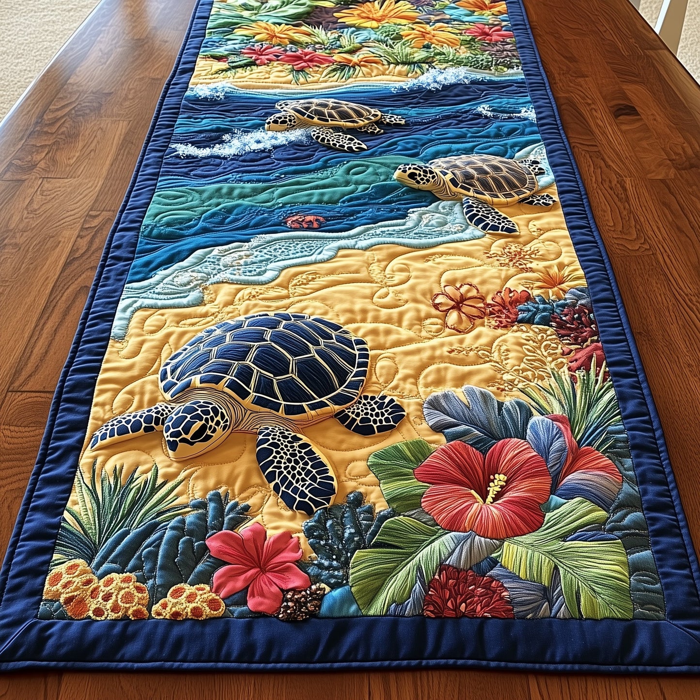 Bubbly Turtles Quilted Table Runner GFTONL4090
