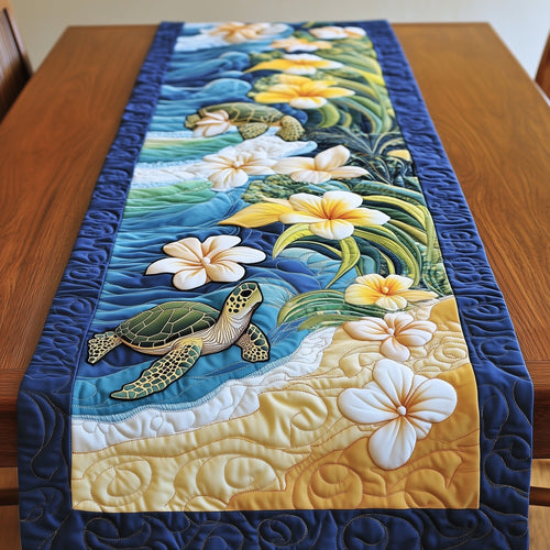 Plumeria Turtle Quilted Table Runner GFTONL4092