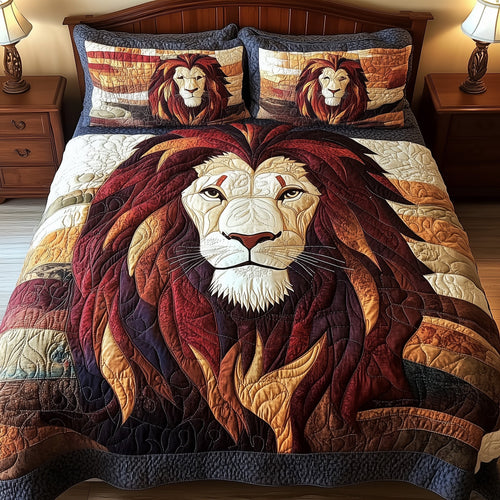 Roarbreaker Lion 3-Piece Quilted Bedding Set GFTONL4108