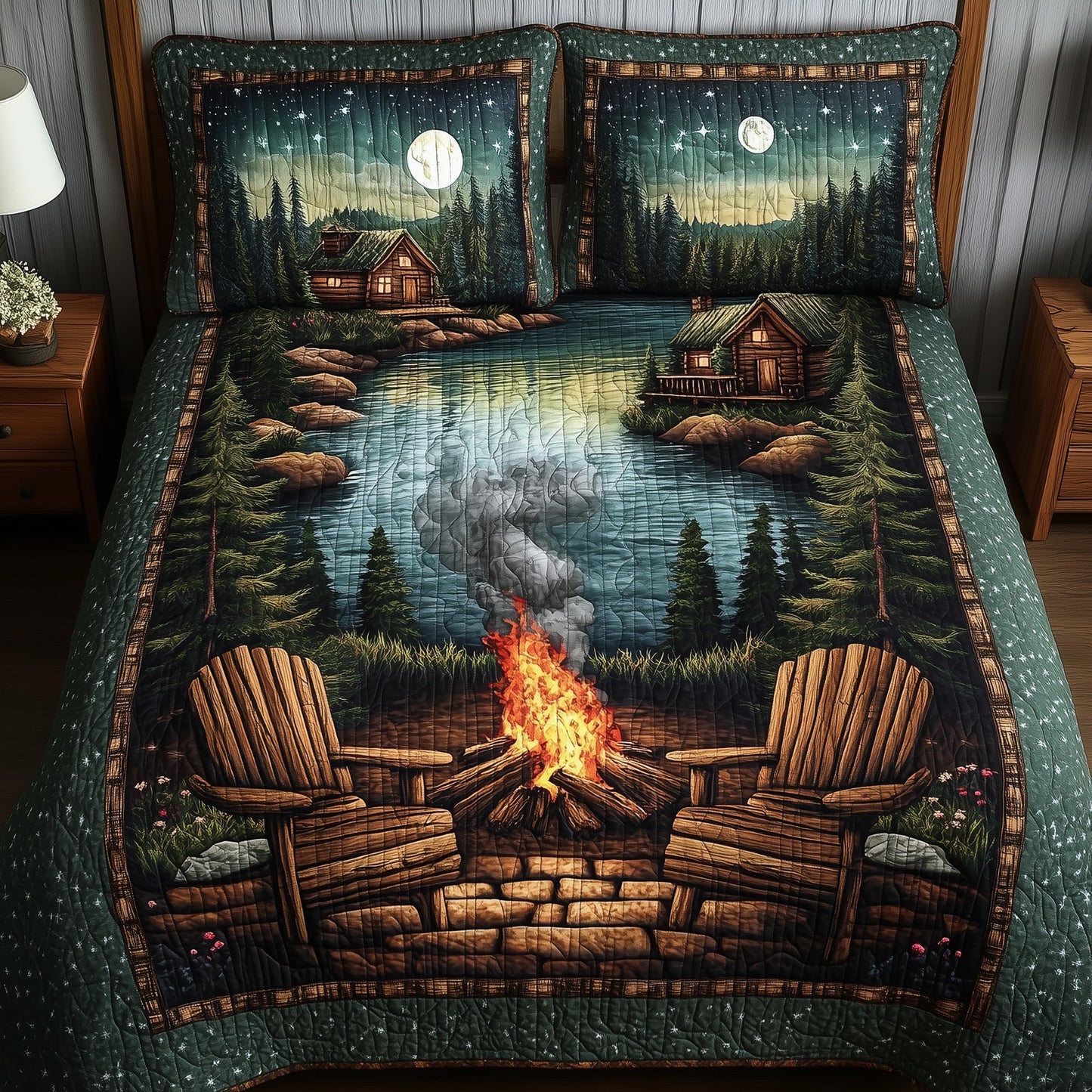 Peaceful Retreat 3-Piece Quilted Bedding Set GFTONL4133