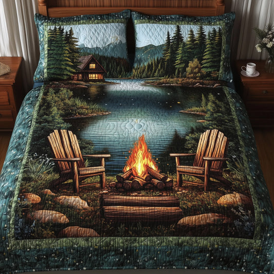 Midnight Retreat 3-Piece Quilted Bedding Set GFTONL4137