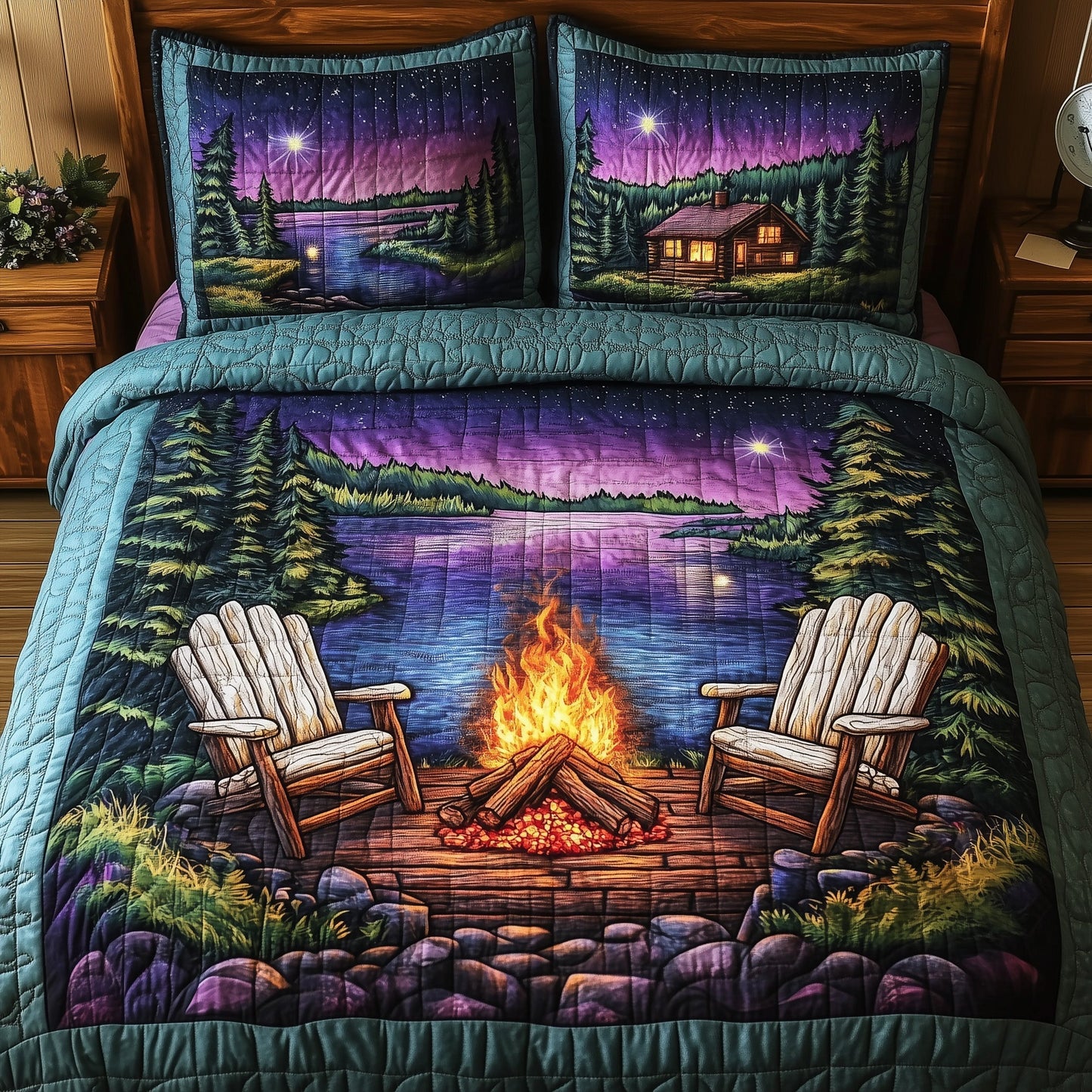 Forest Glow 3-Piece Quilted Bedding Set GFTONL4140