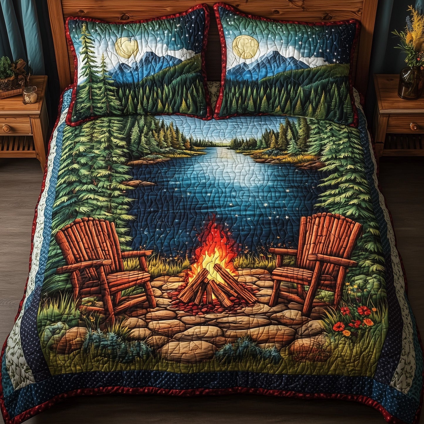 Peaceful Retreat 3-Piece Quilted Bedding Set GFTONL4143
