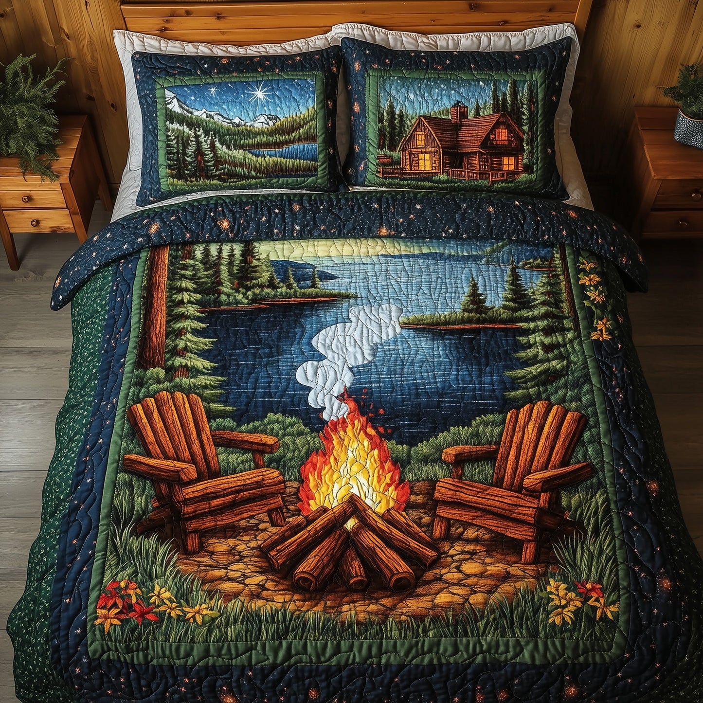 Cozy Retreat 3-Piece Quilted Bedding Set GFTONL4144