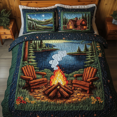 Cozy Retreat 3-Piece Quilted Bedding Set GFTONL4144