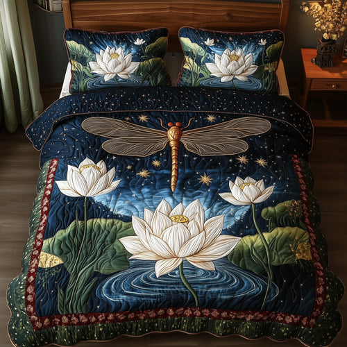 Serene Dragonfly 3-Piece Quilted Bedding Set GFTONL4158