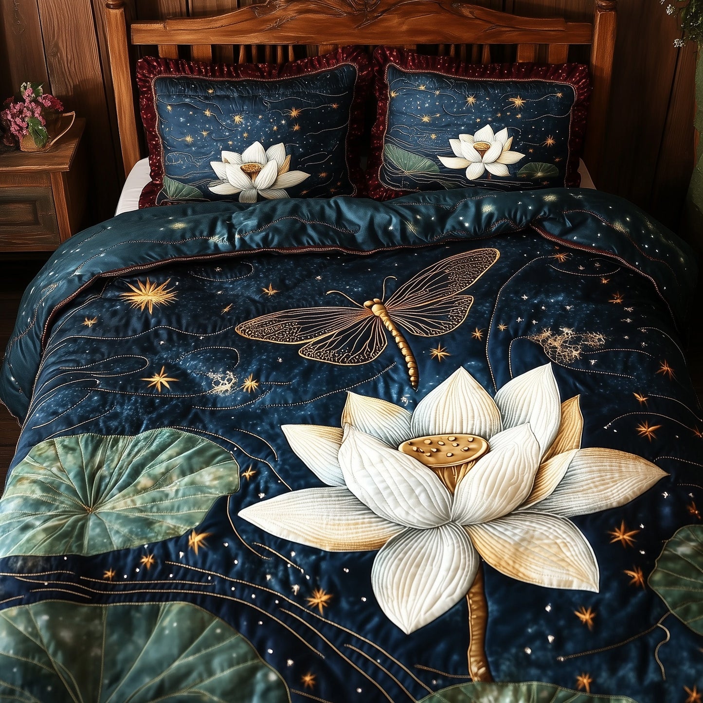 Serene Dragonfly 3-Piece Quilted Bedding Set GFTONL4160