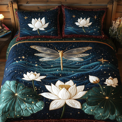 Lotus Dragonfly 3-Piece Quilted Bedding Set GFTONL4161