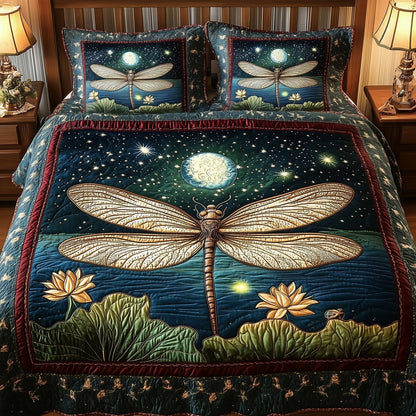 Dragonfly Glow 3-Piece Quilted Bedding Set GFTONL4162