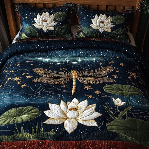 Dragonfly Glow 3-Piece Quilted Bedding Set GFTONL4164