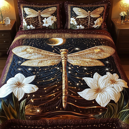 Moonlit Dragonfly 3-Piece Quilted Bedding Set GFTONL4168