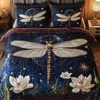 Moonlit Dragonfly 3-Piece Quilted Bedding Set GFTONL4171