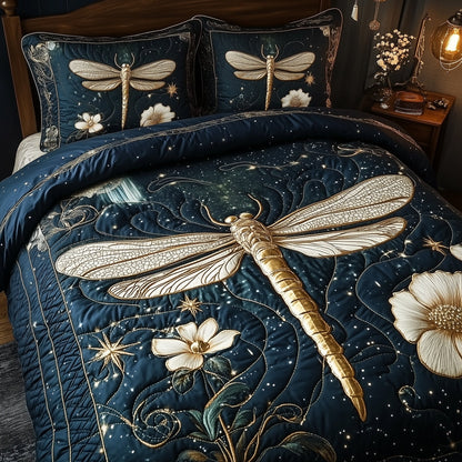Moonlit Dragonfly 3-Piece Quilted Bedding Set GFTONL4172