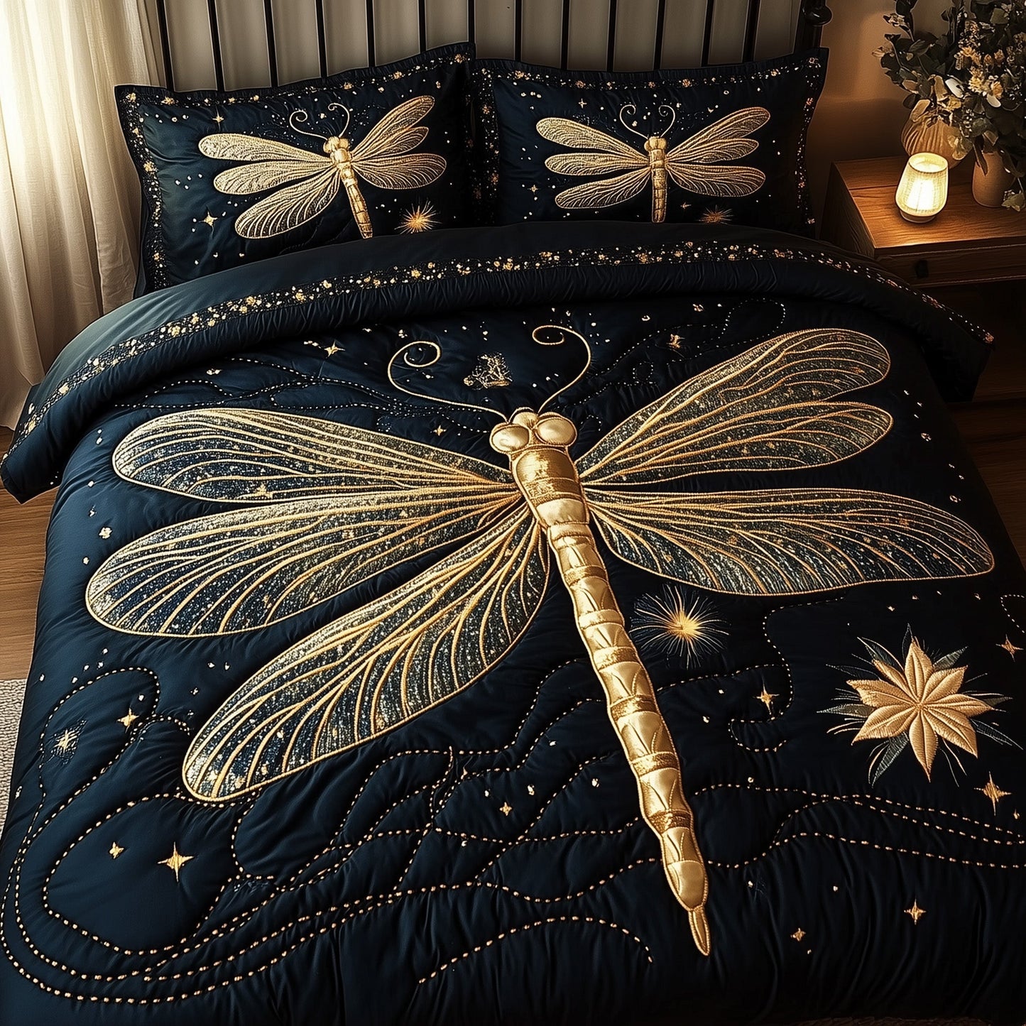 Mystic Dragonfly 3-Piece Quilted Bedding Set GFTONL4174