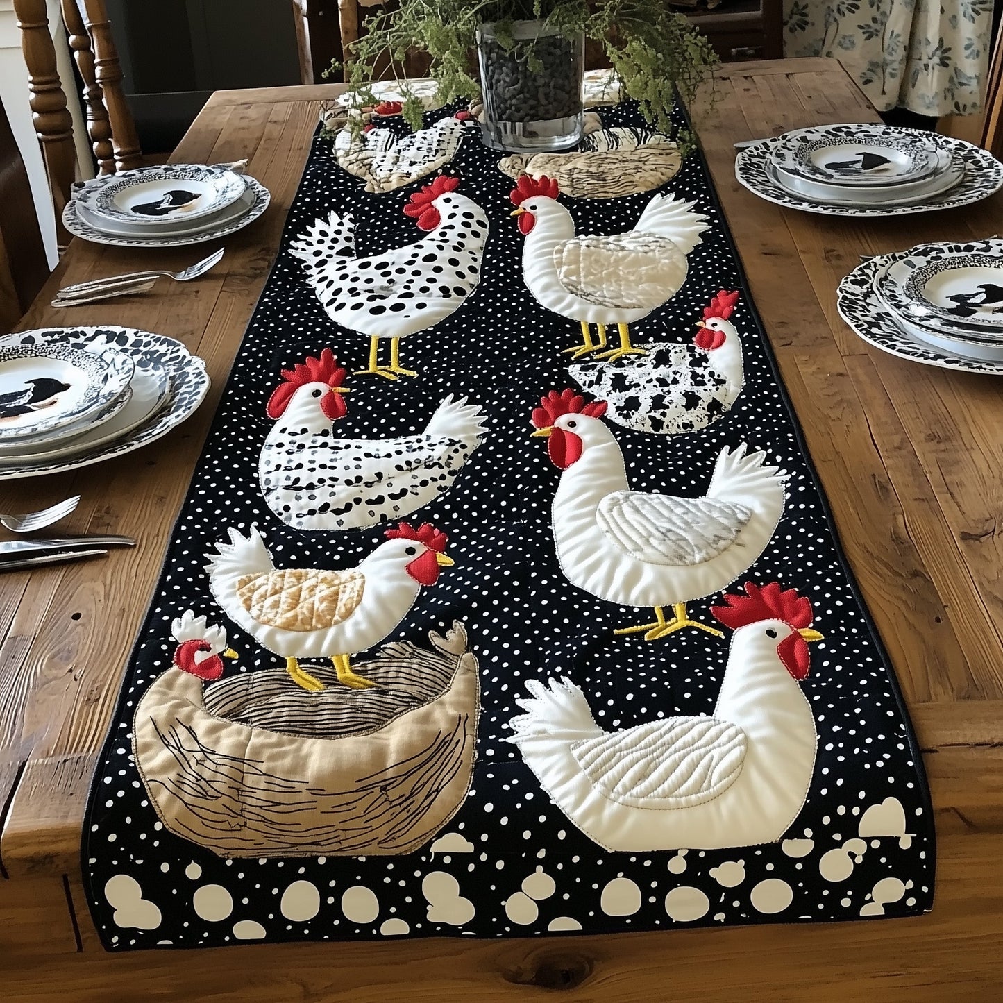 Chicken Crew Quilted Table Runner GFTONL4187