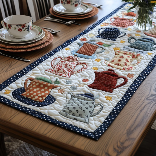 Bloomy Teapot Quilted Table Runner GFTONL4211