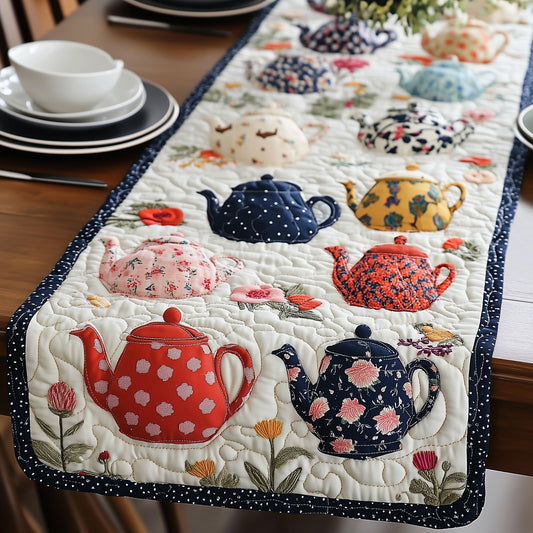 Teapot Garden Quilted Table Runner GFTONL4214