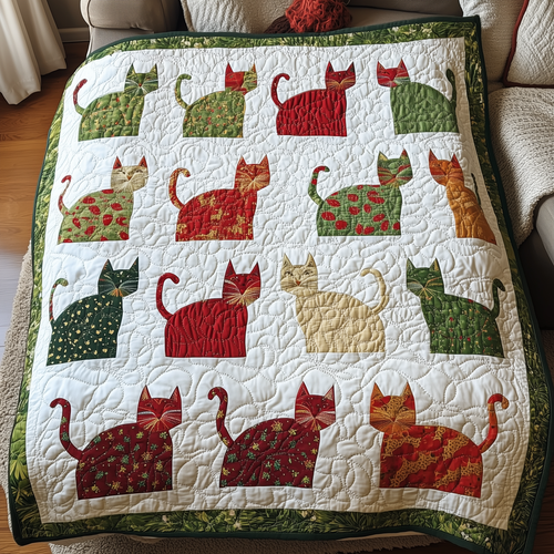 Festive Cat Quilted Blanket GFTONL422