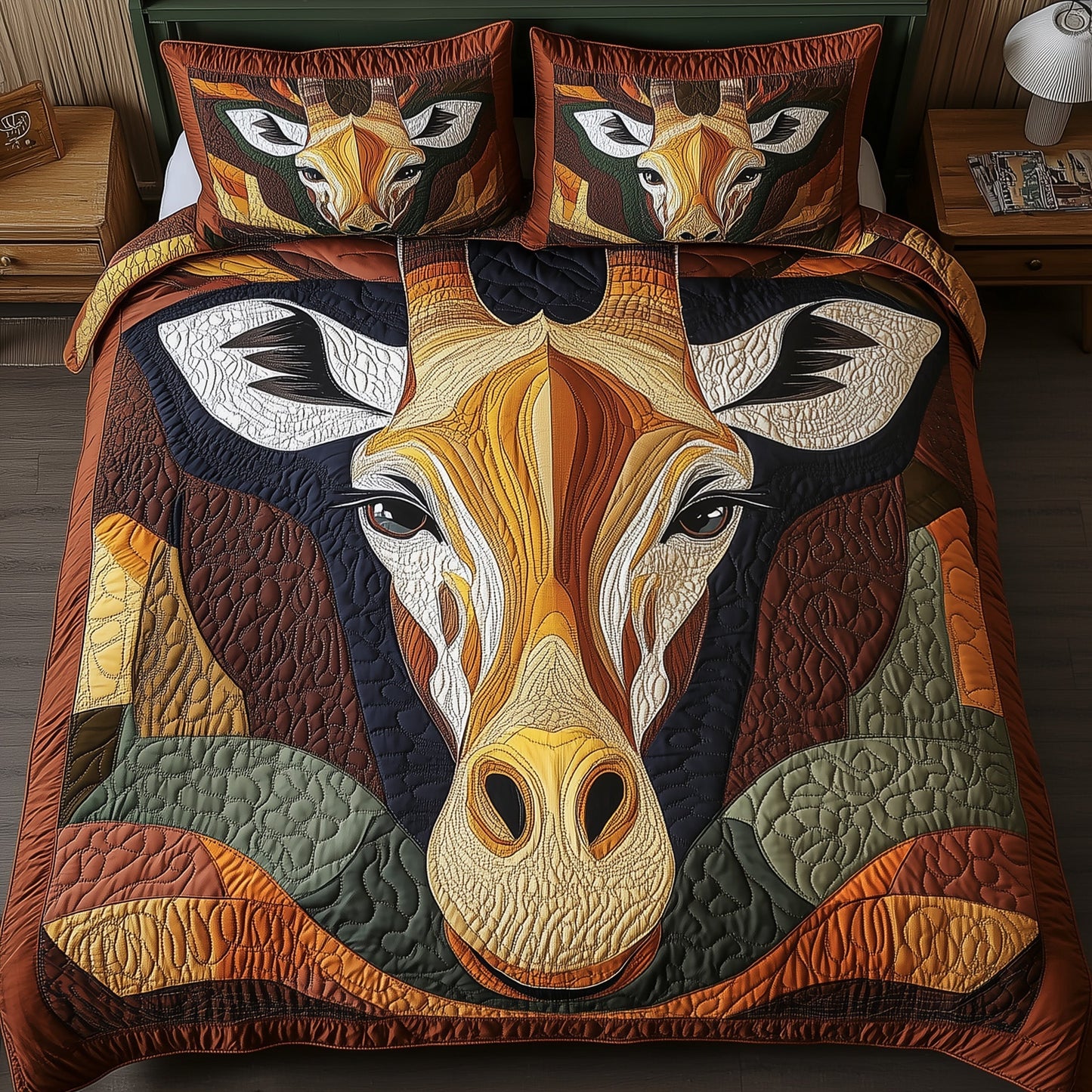 Gentle Giraffe  3-Piece Quilted Bedding Set GFTONL4248