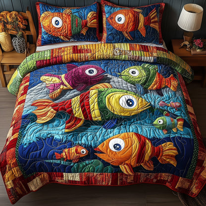 Joyful Fishing 3-Piece Quilted Bedding Set GFTONL4257
