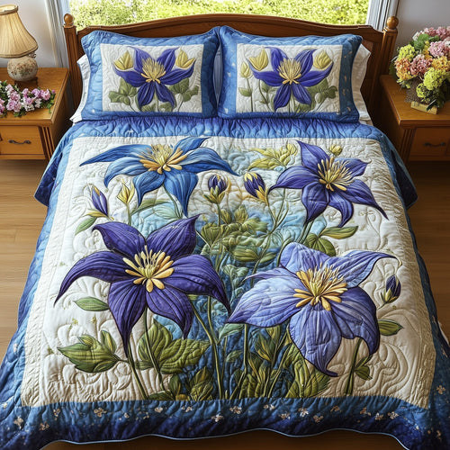 Columbine Charm 3-Piece Quilted Bedding Set GFTONL4281