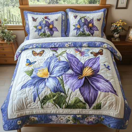 Columbine Charm 3-Piece Quilted Bedding Set GFTONL4288