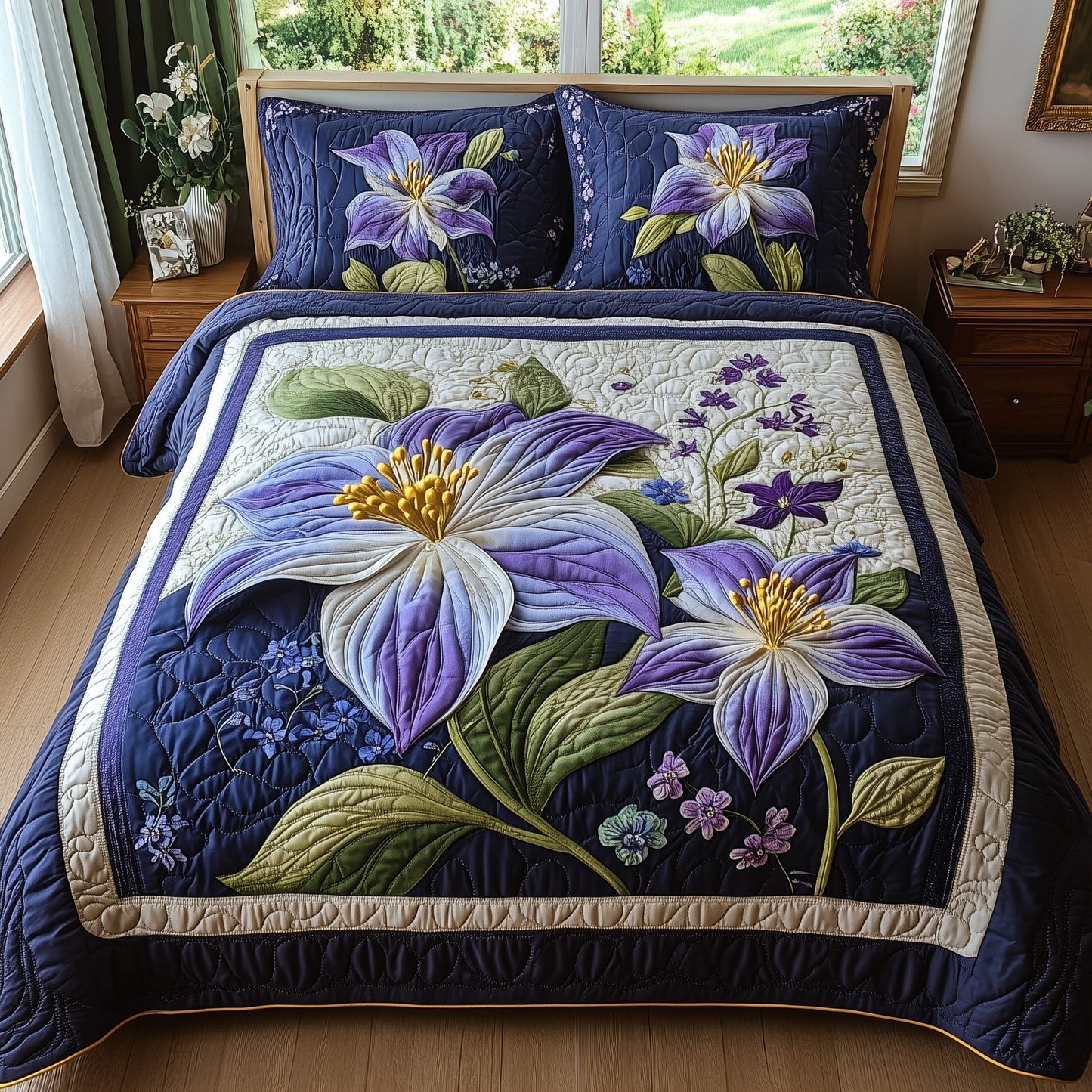 Columbine Charm 3-Piece Quilted Bedding Set GFTONL4290