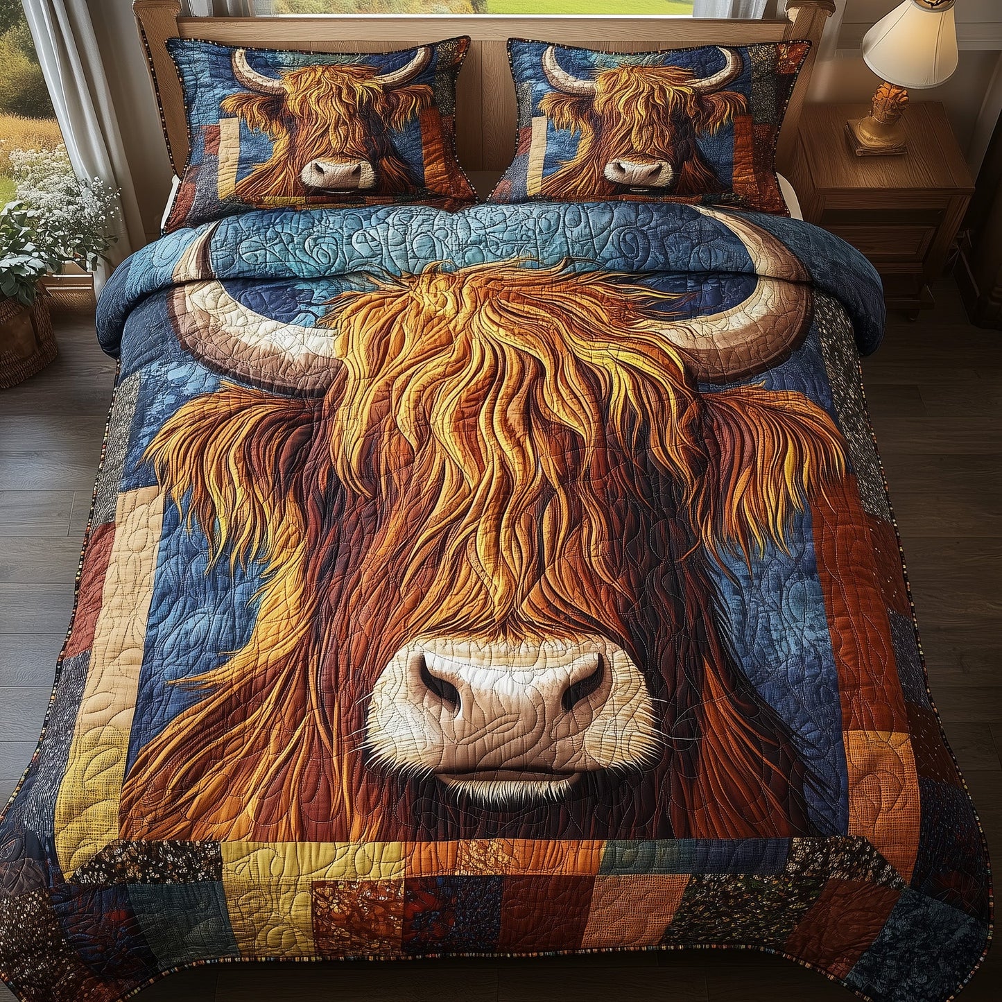 Patchy Moo 3-Piece Quilted Bedding Set GFTONL4298