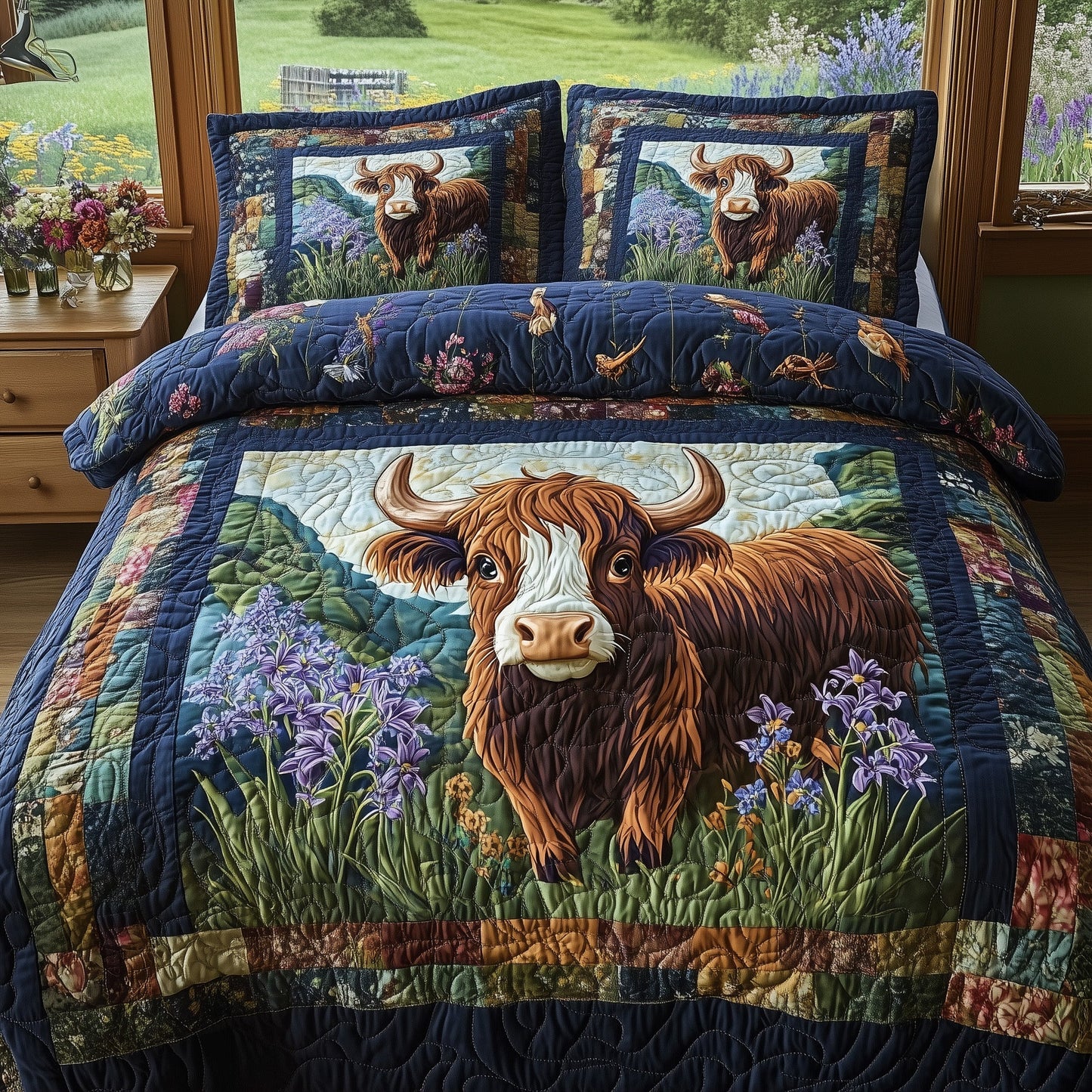 Wooly Wanderers 3-Piece Quilted Bedding Set GFTONL4303