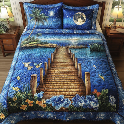 Midnight Tidewalk 3-Piece Quilted Bedding Set GFTONL4312