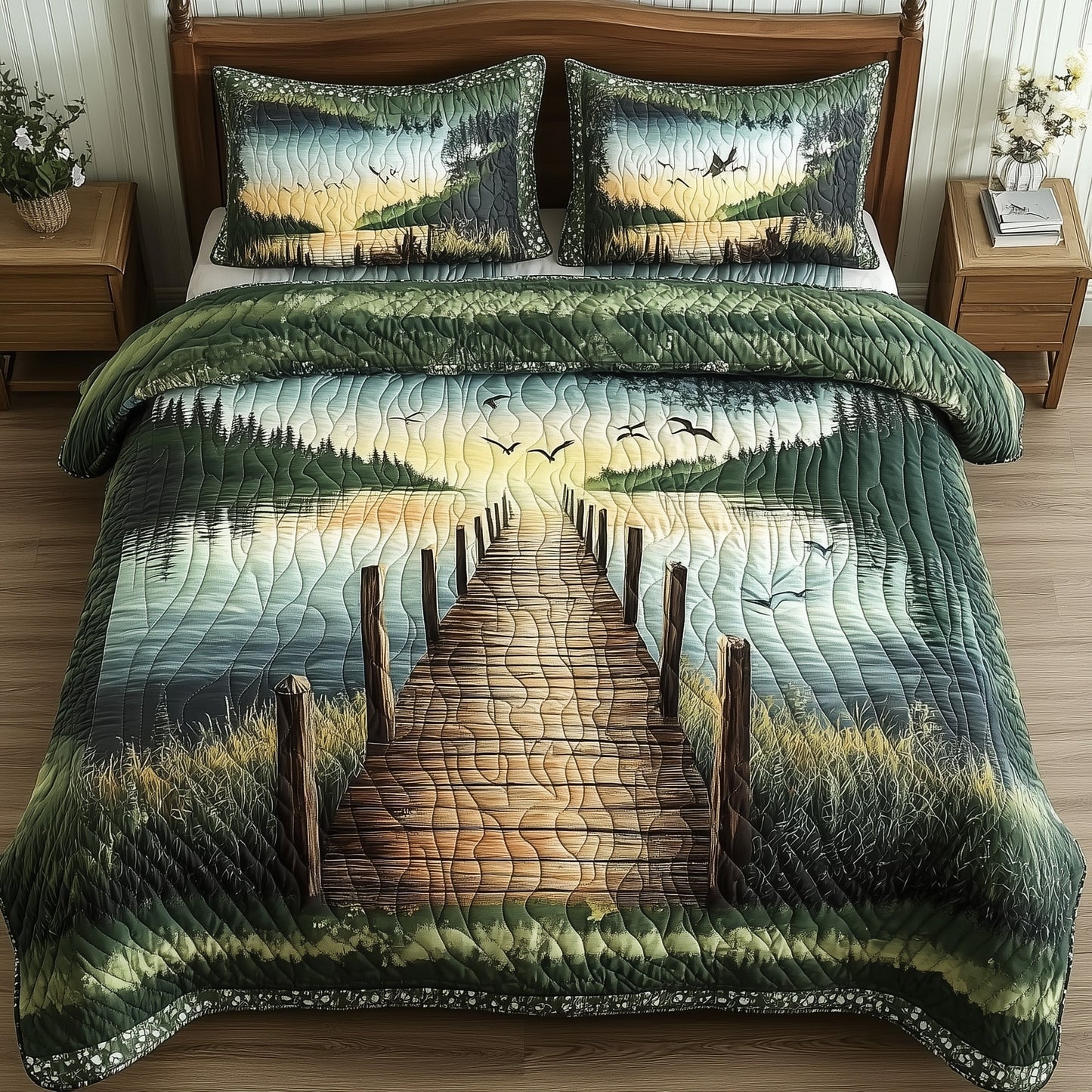 Driftwood Rest 3-Piece Quilted Bedding Set GFTONL4317