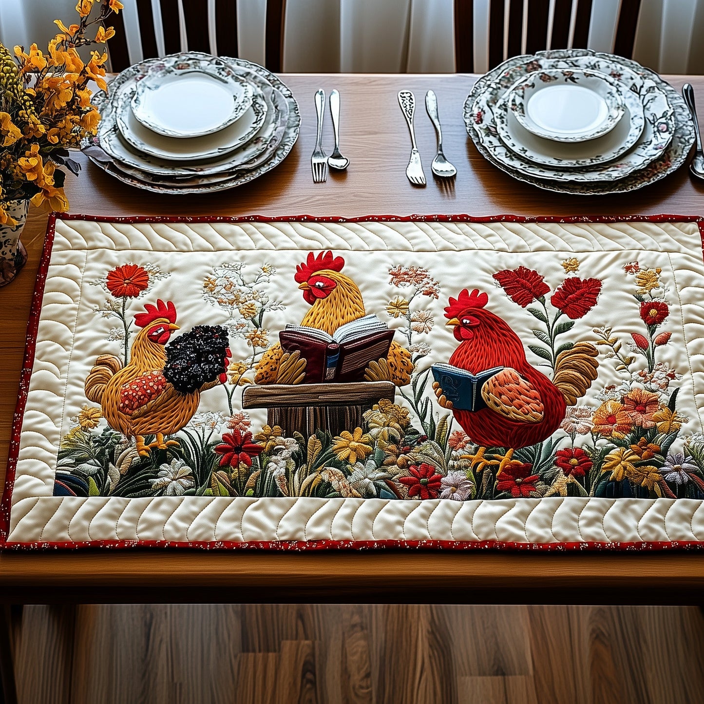 Reading Chicken Quilted Table Runner GFTONL4320
