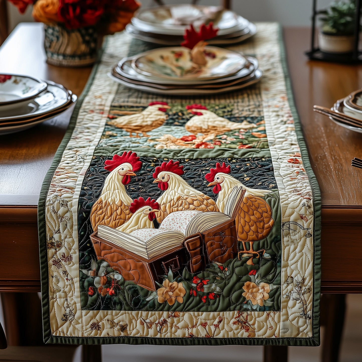 Reading Chicken Quilted Table Runner GFTONL4324