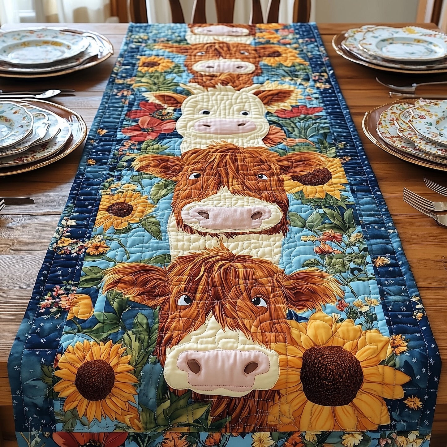 Baby Highland Cow Quilted Table Runner GFTONL4331