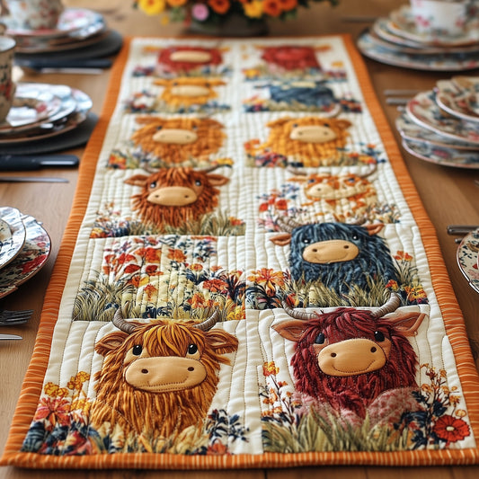 Baby Highland Cow Quilted Table Runner GFTONL4335