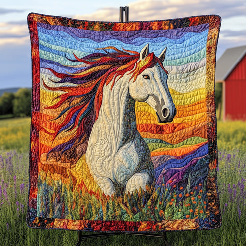 Cheerful Horse Quilted Blanket GFTONL4358