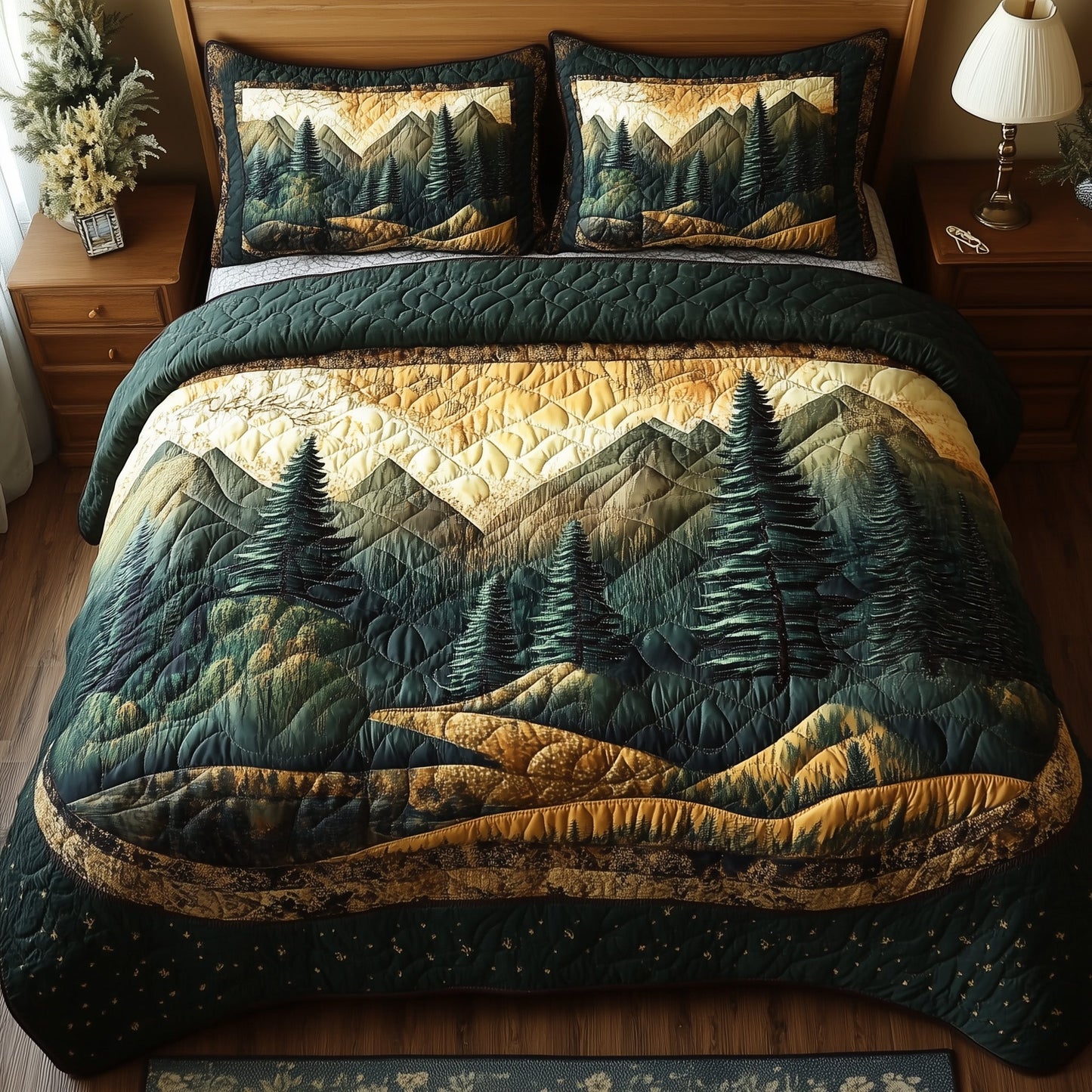 Vintage Woodland 3-Piece Quilted Bedding Set GFTONL4376
