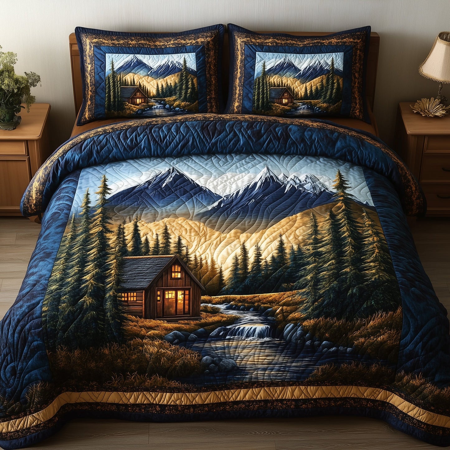 Vintage Cabin 3-Piece Quilted Bedding Set GFTONL4379