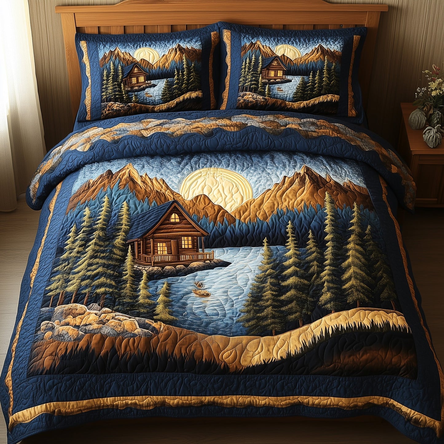 Vintage Cabin 3-Piece Quilted Bedding Set GFTONL4381